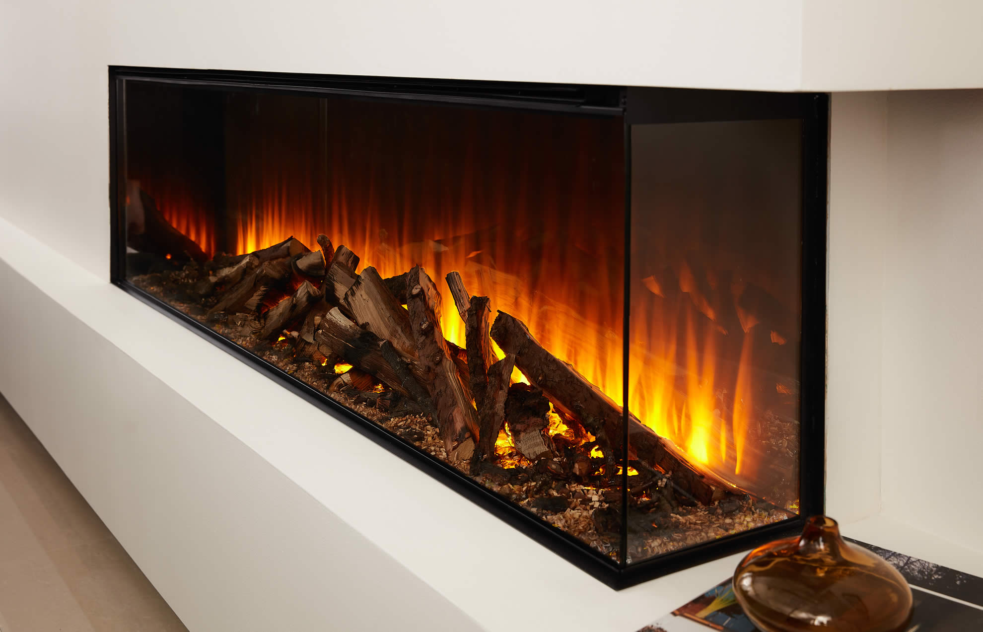 British Fires New Forest 1600 2 Sided with Deluxe Real Logs British Fires New Forest 1600 2 Sided with Deluxe Real Logs